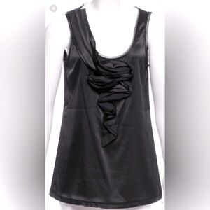 Dian Von Furstenburg SILK Imara top size 6/us sz M 3 D flowers detail